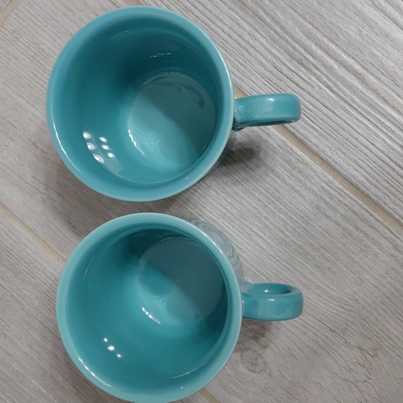 Fiesta Homer Laughlin Turquoise Ring Handle Coffee Mugs - Picture 5 of 10